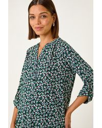 Roman - Floral Print 3 Button Shirt - Lyst