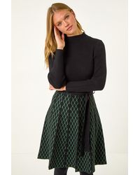 Roman - Jacquard Knit Fit-and-Flare Dress - Lyst