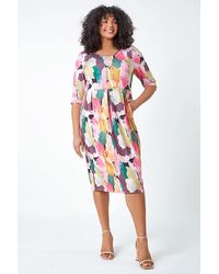Roman Curve - Abstract Relaxed Pocket Shift Dress - Lyst