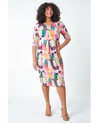 Roman - Originals Curve Abstract Relaxed Pocket Dress - Lyst