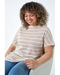 Roman - Curve Stripe Stretch Knit T-shirt - Lyst
