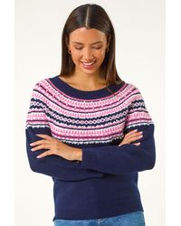 Roman - Pearl Embellished Printed Jumper - Lyst