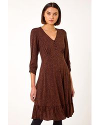 Roman - Disty Animal Print Tea Dress - Lyst