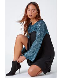 Roman Petite - Sequin Shift Stretch Dress - Lyst