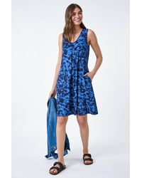 Roman - Tie Dye Stretch Pocket Swing Dress - Lyst