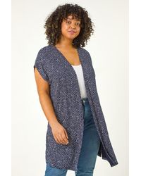 Roman Curve - Mono Print Stretch Cardigan - Lyst