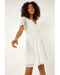 D.u.s.k - Broderie Anglaise Tiered Dress - Lyst