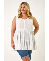 Roman Curve - Lace Woven Button Vest - Lyst