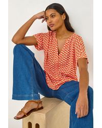 Roman - Abstract Print Tunic Top - Lyst