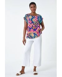 Roman - Aztec Print Short Sleeve Top - Lyst