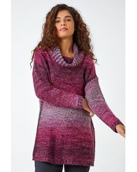 Roman - Cowl Neck Ombre Longline Jumper - Lyst