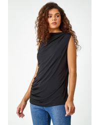 Roman - Sleeveless Ruched Stretch Top - Lyst
