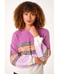 Roman - Textured Bobble Knit Crew Jumper - Lyst