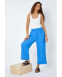 Roman - Textured Cotton Culotte Trousers - Lyst