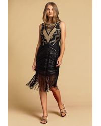Roman - Sequin Fringe Hem Flapper Dress - Lyst