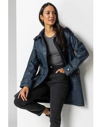 Roman - Waxed Longline Hooded Coat - Lyst