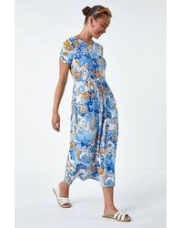 Roman Petite - Paisley Print Midi Stretch Dress - Lyst