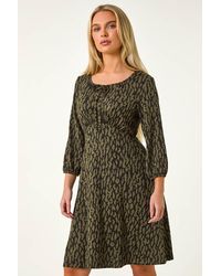 Roman Petite - Abstract Tie Front Stretch Jersey - Lyst