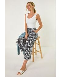 Roman Petite - Geo Print Stretch Trouser - Lyst