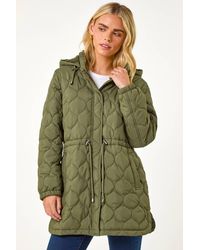 Roman Petite - Wave Quilted Hooded Puffer Coat - Lyst