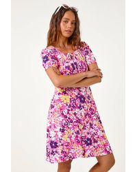Roman Petite - Floral Print Stretch Dress - Lyst