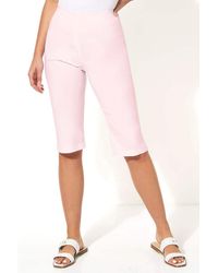 Roman - Stretch Knee Length Elastic Waist Shorts - Lyst