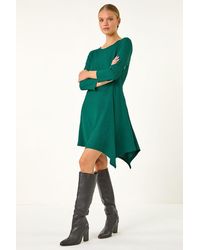 Roman - Asymmetric Hanky Hem Shift Dress - Lyst