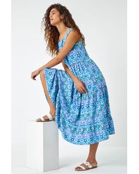 Roman - Sleeveless Aztec Print Smock Midi Dress - Lyst