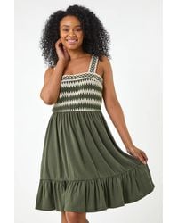 Roman Petite - Crochet Trim Strap Dress - Lyst