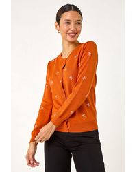 Roman - Bow Embroidered Cardigan - Lyst