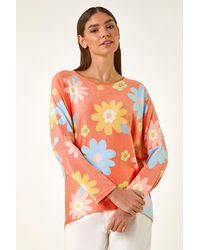 Roman - All Over Floral Print Snit Top - Lyst