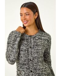 Roman - Fluffy Buttoned Knit Cardigan - Lyst