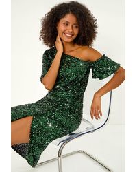 D.u.s.k - Sequin One Shoulder Stretch Midi Dress - Lyst