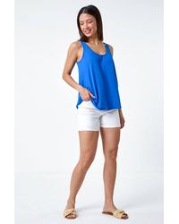 Roman - Plain V-Neck Stretch Jersey Vest Top - Lyst