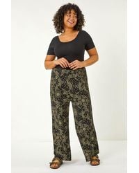 Roman Curve - Paisley Print Wide Leg Trouser - Lyst