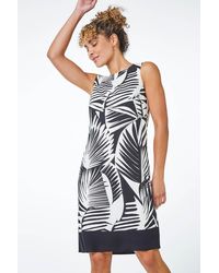 Roman Petite - Tropical Leaf Print Shift Dress - Lyst