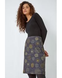 Roman - Spot Elastic Waist A Line Pocket Skirt - Lyst