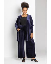 Roman Curve - Velvet Wide Leg Trousers - Lyst