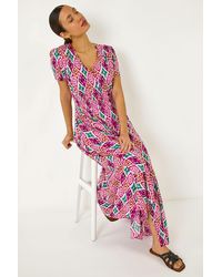 Roman - Lkat Print Button Through Maxi Dress - Lyst
