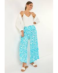 Roman - Palm Tile Print Tiered Palazzo Trouser - Lyst