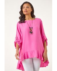 Roman - Necklace Frill Hem Tunic Top - Lyst