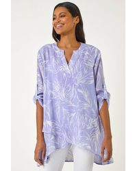 Roman - Linear Print Wrap Tunic Top - Lyst
