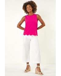 Roman - Scalloped Hem Vest Top - Lyst