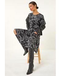 Roman - Floral A-Line Midi Dress - Lyst