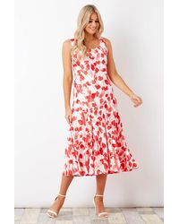 Roman - Poppy Print Bias Cut Dress - Lyst