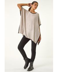 Roman - Blanket Stitch Knit Poncho - Lyst