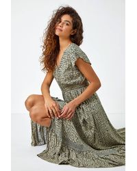 Roman - Scribble Print Button Through Maxi Dress - Lyst