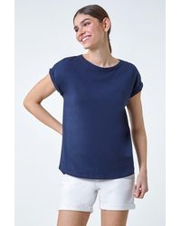 Roman - Plain Stretch Cotton Jersey T-Shirt - Lyst