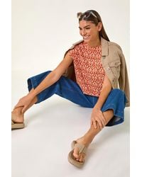 Roman - Geo Print Bubble Hem Top - Lyst