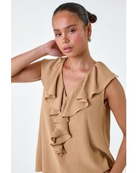 Roman Petite - Frill Front Vest Top - Lyst